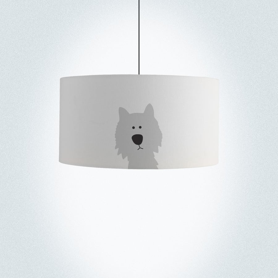 Dog Drum Lampshade, Diameter 45 cm (18"), Ceiling or floor lamp