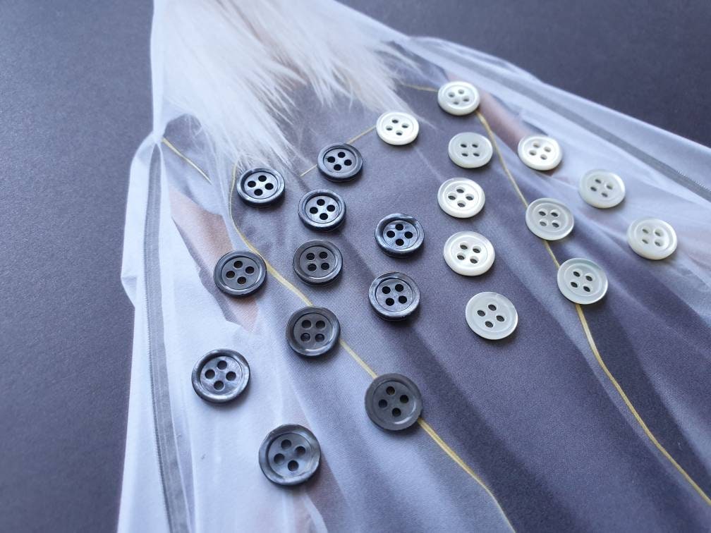 3 10" 14L 9mm MOP: Mother of Pearl NATURAL and SMOKE x 12