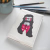 freehand embroidered zombie sloth in pyjamas - A6 sketchbook notebook cover pink