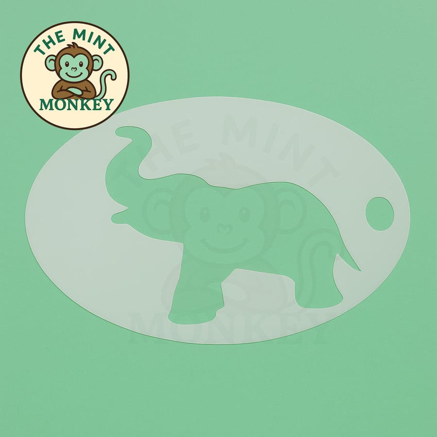 Elephant Face Paint Stencil: Reusable Kids Party Cake Decorating