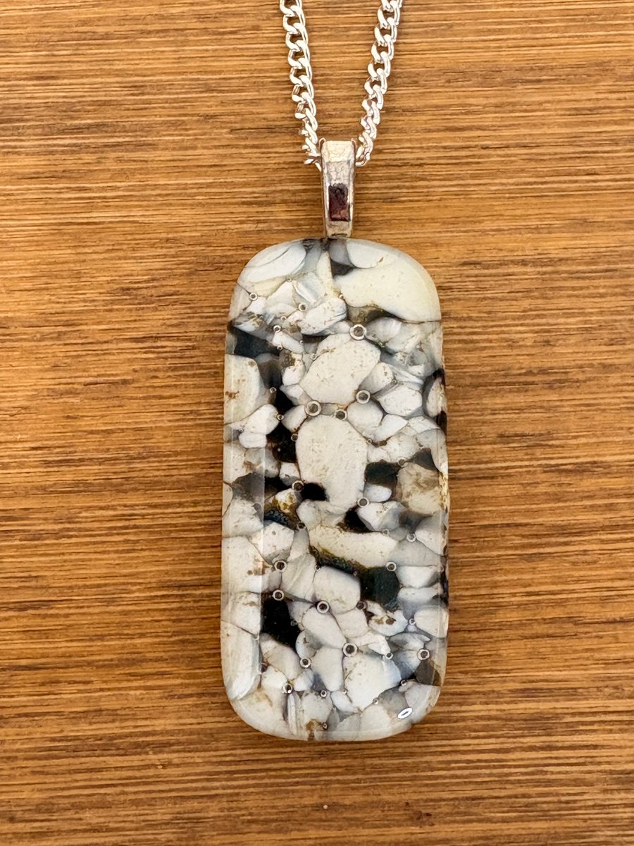 Pebble-like Fused Glass Pendant