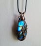 Natural Blue Labradorite & Copper Tree of Life Pendant Gift Crystal Jewellery  - Image 10