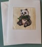 Card with Panda Embroidery