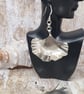  Beautiful Unique Gingko Leaf Earrings Sterling Silver 925 Full Hallmark - Image 1