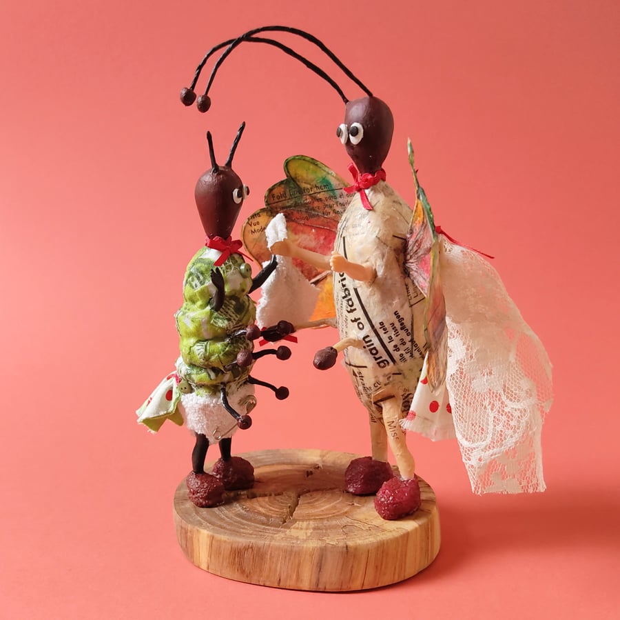 "Little One, Come to me!" - Anthropomorphic art dolls. Whimsical home decor.