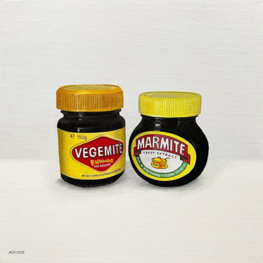 Fine Art Giclée Print Marmite and Vegemite Jars Kitchen Wall Art