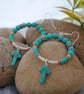 Turquoise hoop earrings  - Image 3