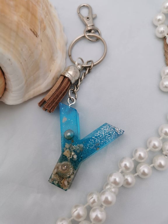 Resin Beach Keyring - Y