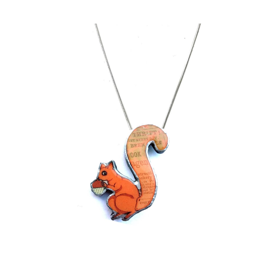 Whimsical Thrift Squirrel Necklace by EllyMental Jewellery