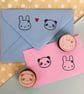 Kawaii Polymer Stamps - Bunny & Panda - Image 1