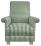 Sage Green Gingham Fabric Adult Armchair Chair Checked Accent Nursery Small New