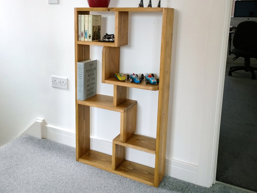 Solid Wood Bookcase Low Shelving Unit Small Ornament Display Shelf