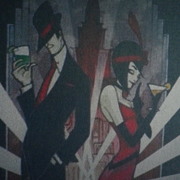 Stylish Couple 1932,A4 unframed , mounted, free hook & easel, free shipping 6765