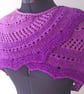 Handspun Knitted Shawl, Scarf or Wrap, Gradient Pink & Purple Pure Merino Wool  - Image 7
