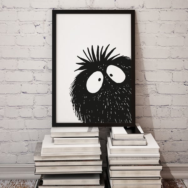 Peekaboo Wall Art Print, Black And White Print, Nursery Print, Kids Wall Art