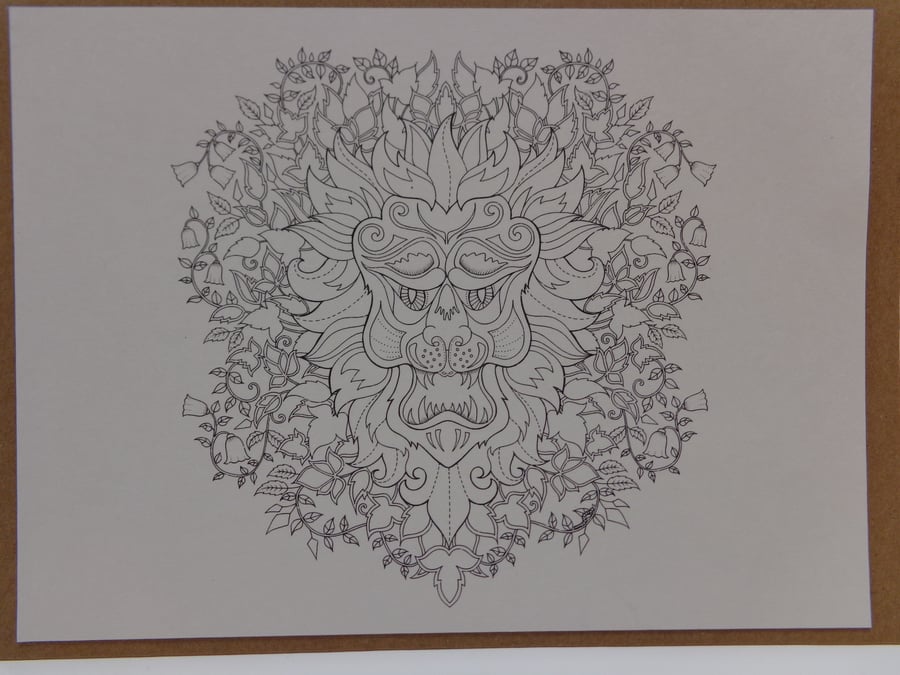 Mindfulness Colouring Card Made From Joahanna Basford's Postcards.