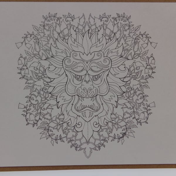 Mindfulness Colouring Card Made From Joahanna Basford's Postcards.