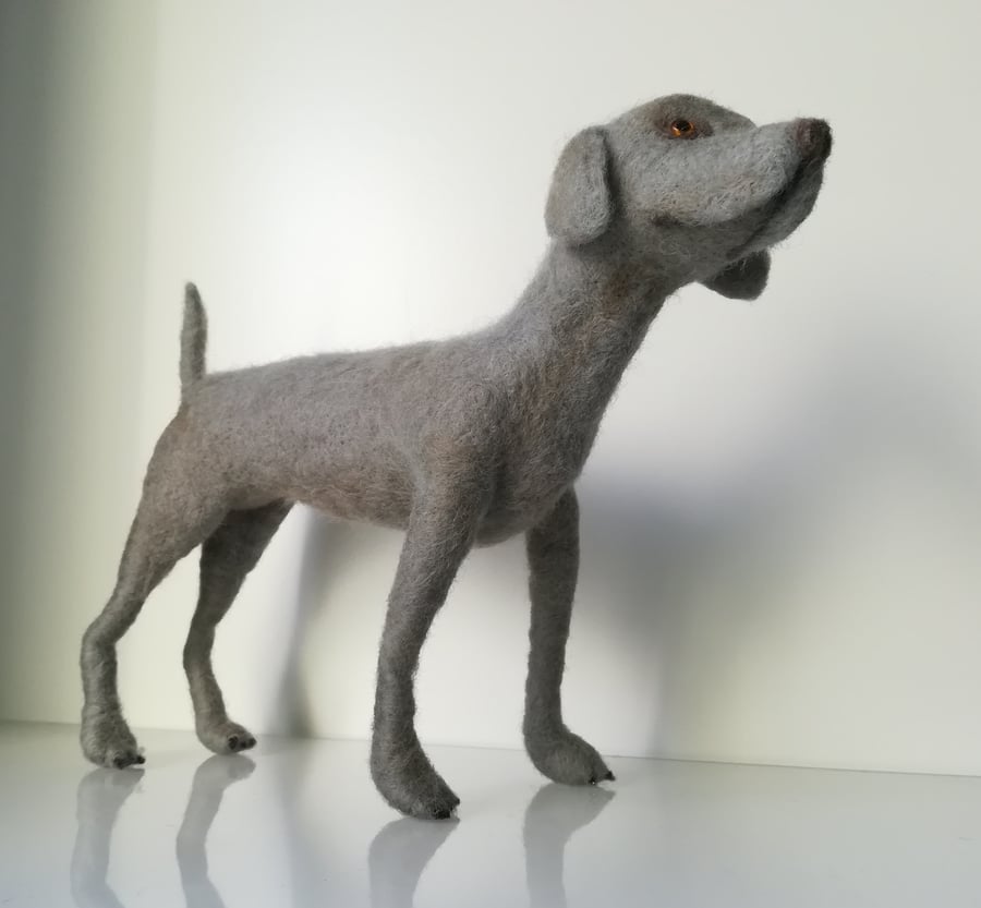 Weineramer, dog sculpture, wool needle felted 