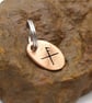 Recycled Oval Copper Good Luck Bindrune Split Keyring Charm, Bag Charm. - Image 3