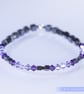 Swarovski and Hematite stretch beaded bracelet purple black - Image 5
