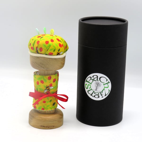 Pin Cushion Wood Dolly & Needle Case: SKU-NC1.