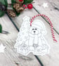 Coloured By Christmas Card & Gift Tag - Christmas Bear - Personalised  - Image 5