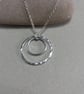 Hammered Sterling Silver Double Circle Necklace - Image 4