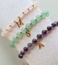 Personalized Bracelet with Gold Initial Charm and Gemstones - Image 5