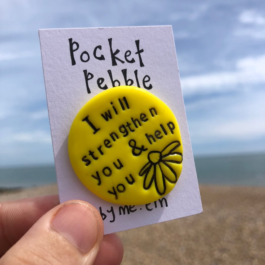 I Will Strength You and Help You Pocket Pebble