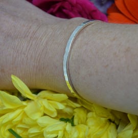 Sterling silver battered bangle 