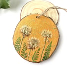 Handmade Pressed Flower Clover and Fern Christmas Tree Decoration