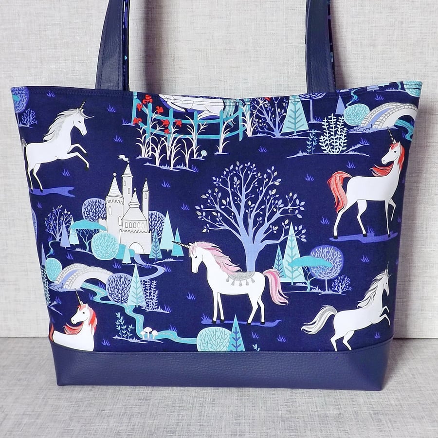 Tote bag, craft bag, unicorns. SALE