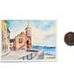 Original ACEO Miniature Watercolour Painting Kingsand Clock Tower Cornwall - Image 5