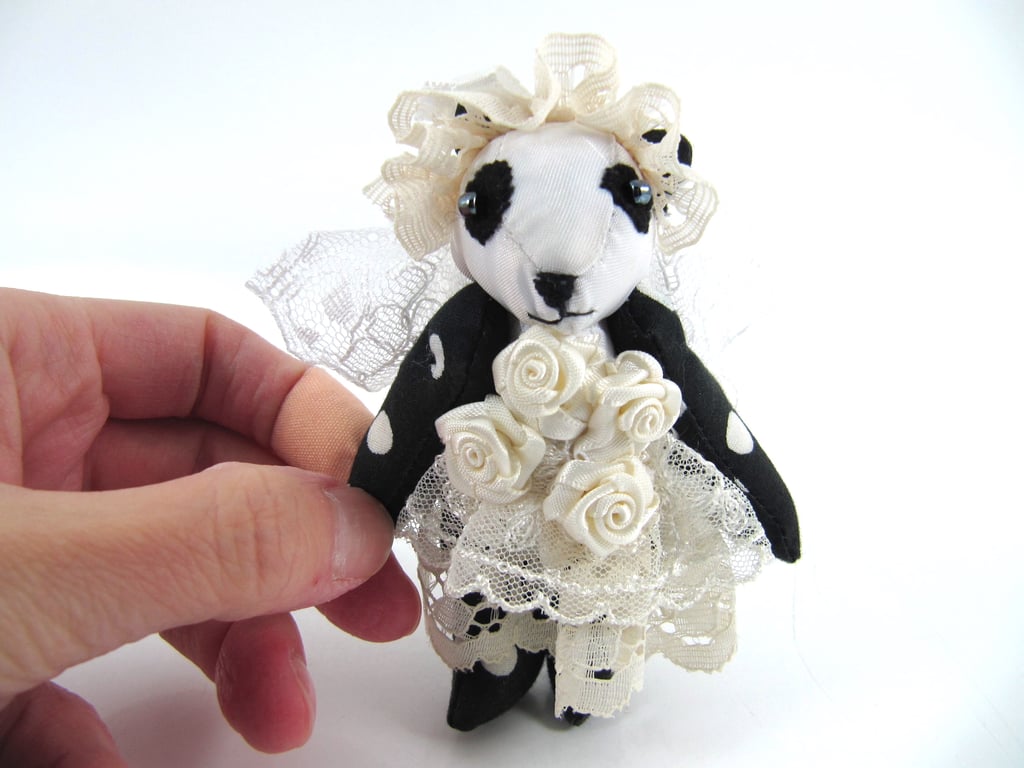Wedding Bride Panda Brooch Pin