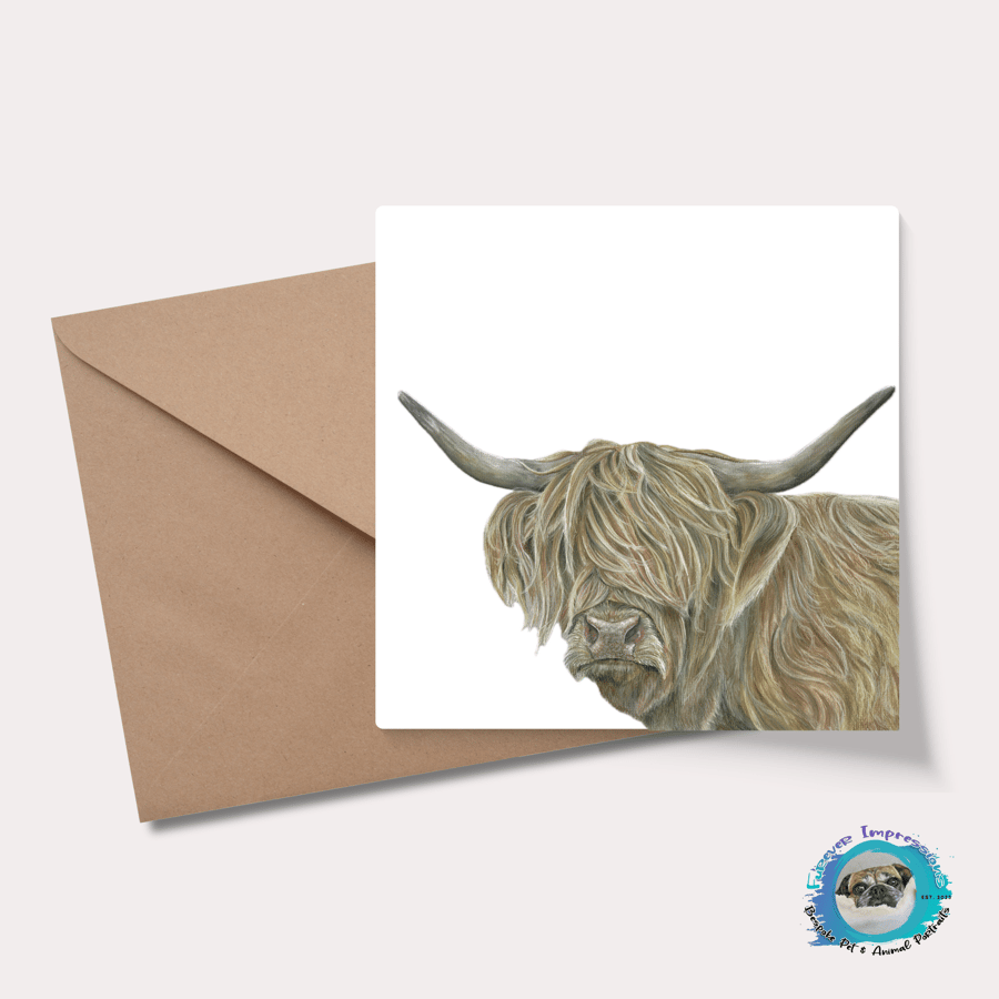 Highland Cow Greetings Card