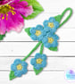Forget me not flower bag charm. Forget me not keyring. - Image 9