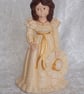 Yellow Ceramic Hand Painted Free Standing Girl Lady Figurine Ornament Decoration - Image 1