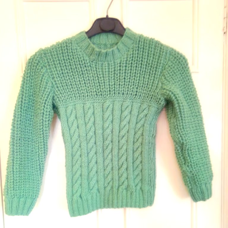 Child's Round Neck Cable and Fisherman's Rib Jumper, Gift Ideas for Children