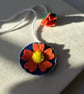 Orange Felt Daisy Bookmark, Handmade Floral Page Marker, Cute Gift for Readers  