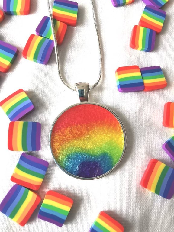 Rainbow Resin Pendant