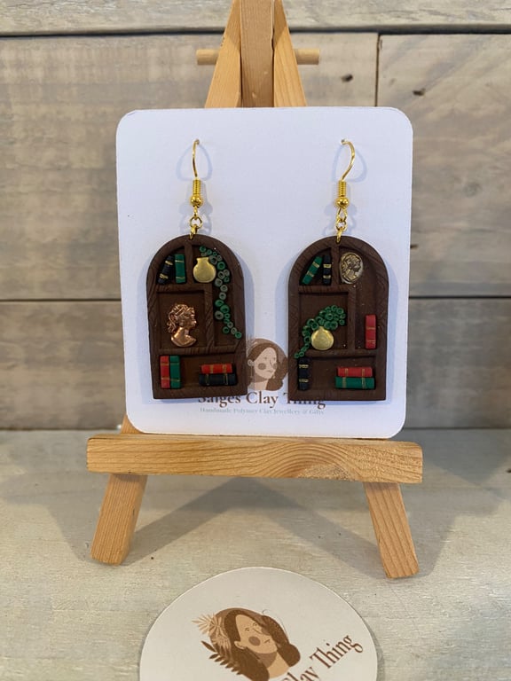Book Shelf Earrings- Book Earrings 