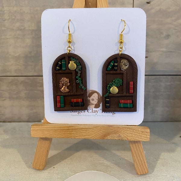 Book Shelf Earrings- Book Earrings 
