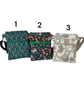 Liberty fabric slim phone shoulder bag with multi pockets, teen messenger style 