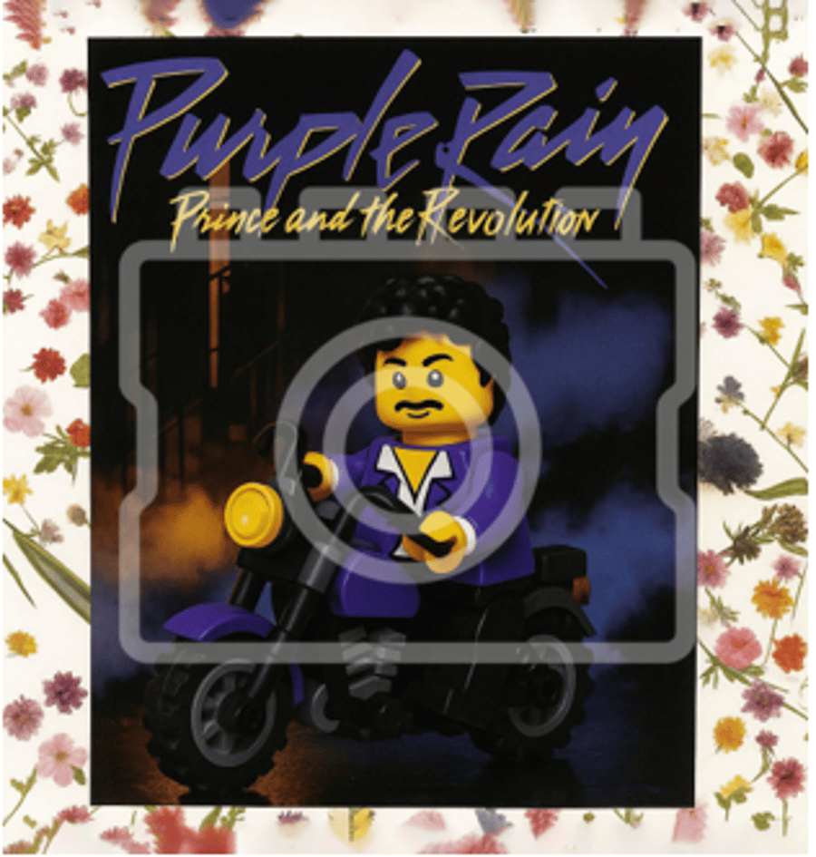 LEGO-Inspired Prince and the Revolution – Purple Rain 5x5" Mounted Print
