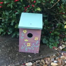 Hand Painted Yellow Flowered Bird House