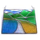 Tropical Beach Stained Glass Picture Landscape 002