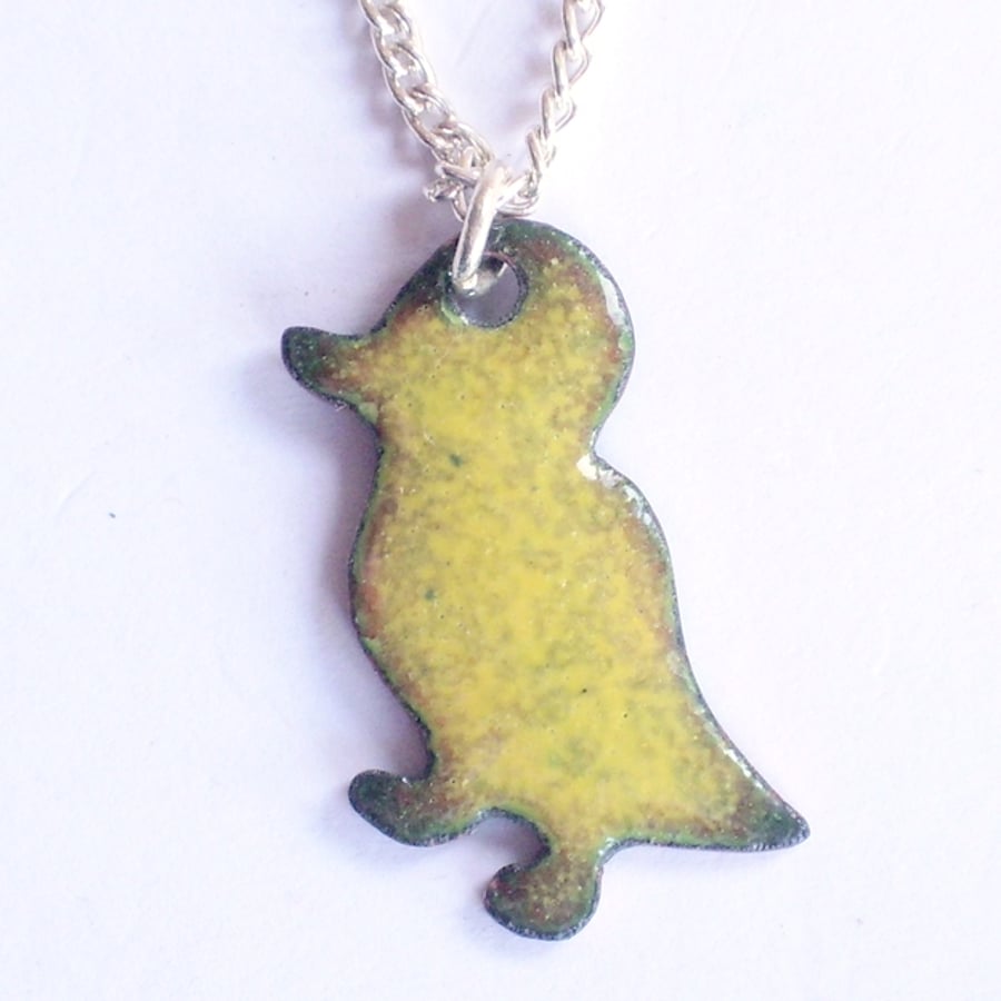 pendant - duckling, yellow over brown