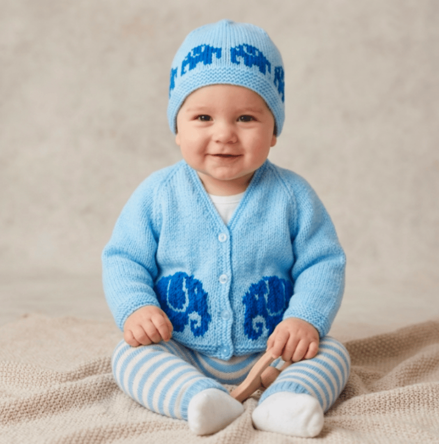 Knitting Pattern for Baby Jacket and Hat, Digital Pattern