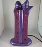 Purple Glittery Ceramic Present Parcel Table Lamp Light Ornament Decoration. - Image 1