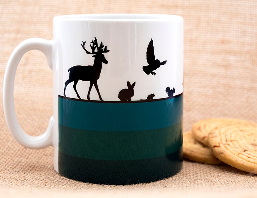 Woodland Animals Coffee Mug for Nature and Countryside Lovers